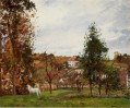 野原に白い馬がいる風景 レルミタージュ 1872年 カミーユ・ピサロ